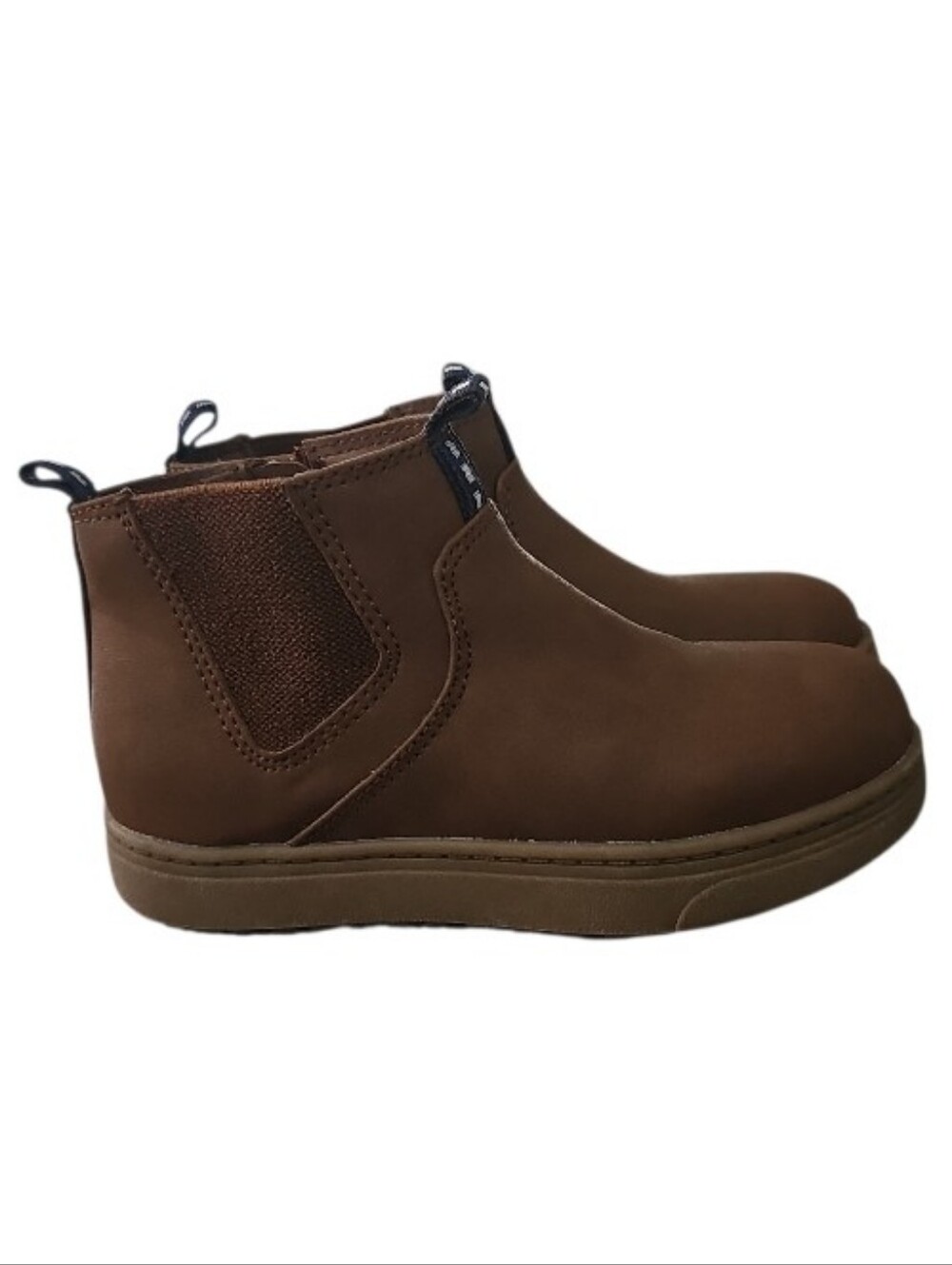 Cat & Jack Chelsea Boots Boys 11 Brown Side Zip Pull On School Church Casual